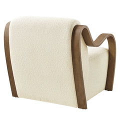 Atrium Cream Lattice Boucle Accent Armchair - Ornate Home