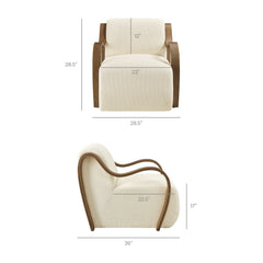 Atrium Cream Lattice Boucle Accent Armchair - Ornate Home