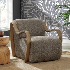 Atrium Earth Lattice Boucle Accent Armchair - Ornate Home