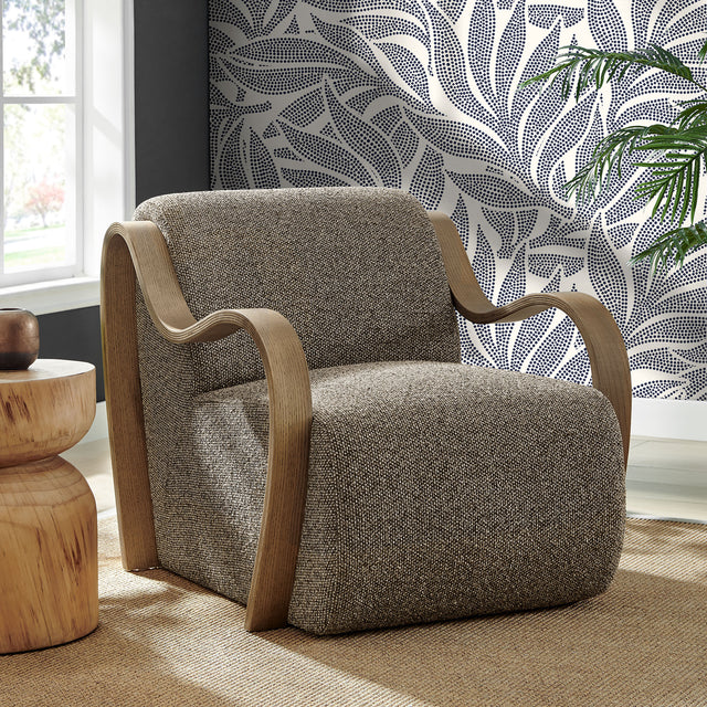 Atrium Earth Lattice Boucle Accent Armchair - Ornate Home