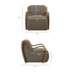 Atrium Earth Lattice Boucle Accent Armchair - Ornate Home