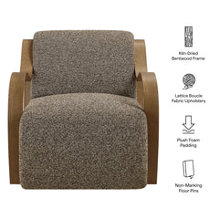 Atrium Earth Lattice Boucle Accent Armchair - Ornate Home