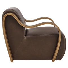 Atrium Espresso Vegan Leather Accent Armchair - Ornate Home