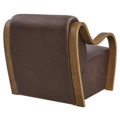 Atrium Espresso Vegan Leather Accent Armchair - Ornate Home