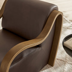 Atrium Espresso Vegan Leather Accent Armchair - Ornate Home