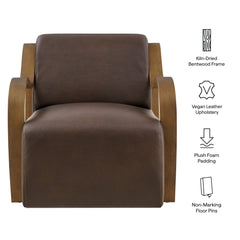 Atrium Espresso Vegan Leather Accent Armchair - Ornate Home