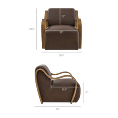 Atrium Espresso Vegan Leather Accent Armchair - Ornate Home