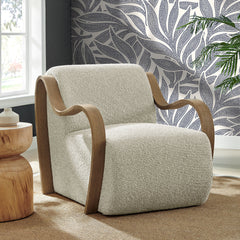 Atrium Marble Lattice Boucle Accent Armchair - Ornate Home