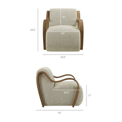 Atrium Marble Lattice Boucle Accent Armchair - Ornate Home