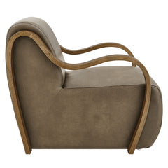 Atrium Mushroom Vegan Leather Accent Armchair - Ornate Home