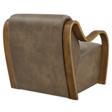 Atrium Mushroom Vegan Leather Accent Armchair - Ornate Home