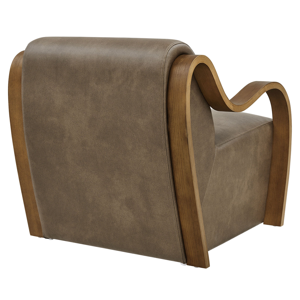 Atrium Mushroom Vegan Leather Accent Armchair - Ornate Home