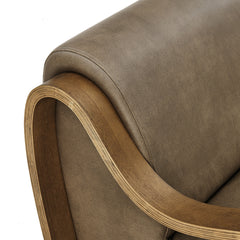 Atrium Mushroom Vegan Leather Accent Armchair - Ornate Home