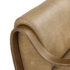 Atrium Toast Vegan Leather Accent Armchair - Ornate Home