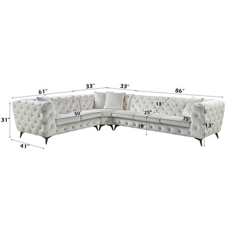 Atronia Beige Sectional Sofa - Ornate Home