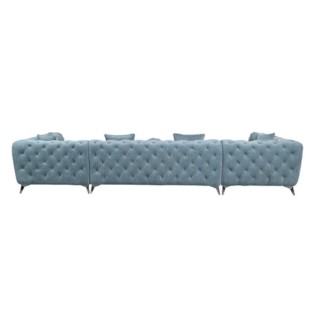Atronia Deep Green "U" Shaped Sectional Sofa - Ornate Home