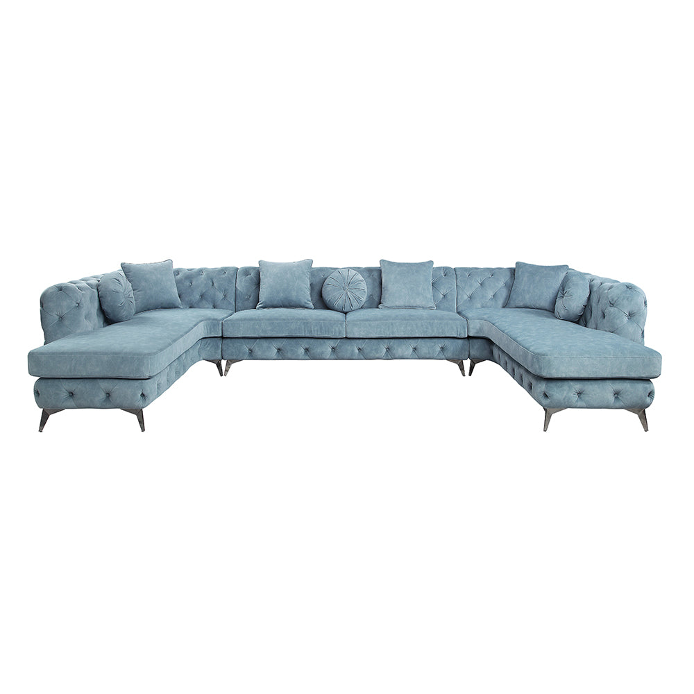 Atronia Deep Green "U" Shaped Sectional Sofa - Ornate Home