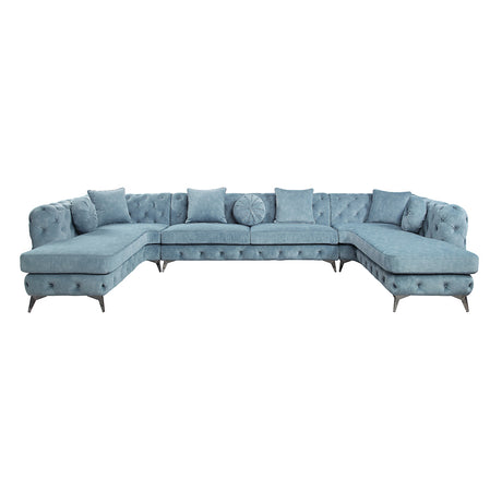Atronia Deep Green "U" Shaped Sectional Sofa - Ornate Home