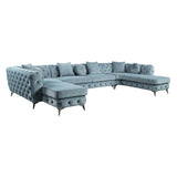 Atronia Deep Green "U" Shaped Sectional Sofa - Ornate Home
