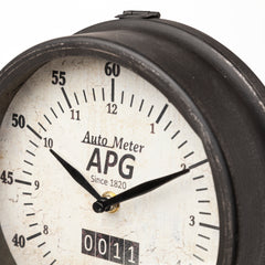 Attalack Black Metal Round Face Table Clock - Ornate Home