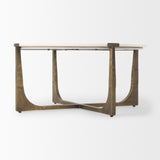 Atticus Antiqued Gold Marble and Metal Coffee Table - Ornate Home