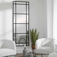 Atticus Black Large Rectangular Mirror - Ornate Home