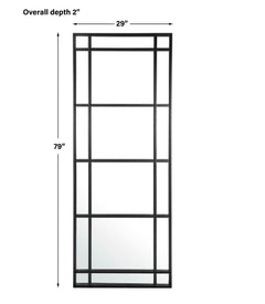Atticus Black Large Rectangular Mirror - Ornate Home