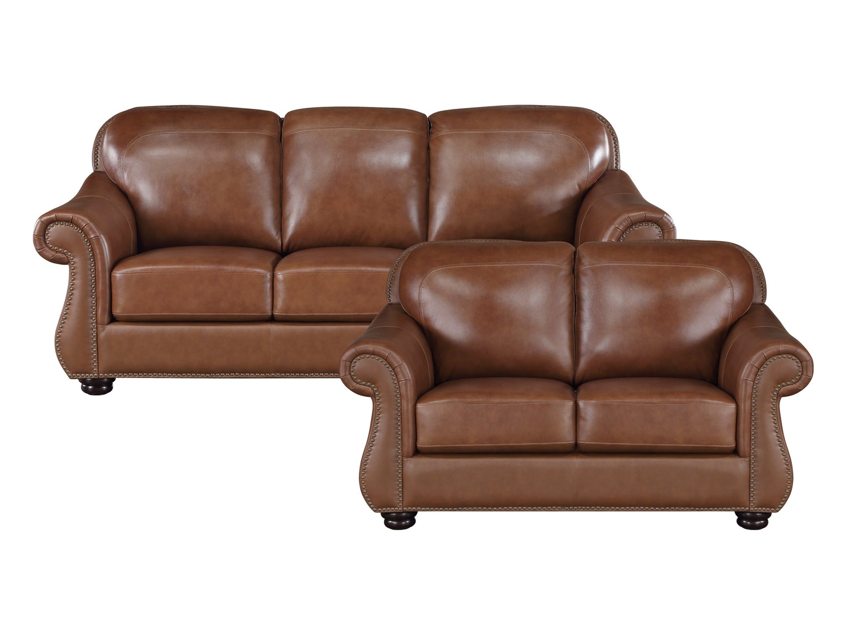 Attleboro Camel Brown Sofa & Loveseat - Ornate Home