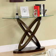 Atwood Dark Walnut Oval Sofa Table - Ornate Home