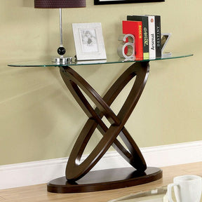 Atwood Dark Walnut Oval Sofa Table - Ornate Home
