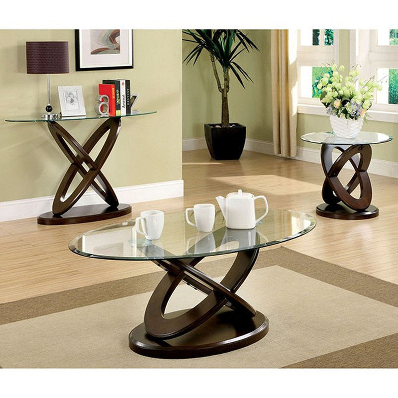 Atwood Dark Walnut Oval Sofa Table - Ornate Home