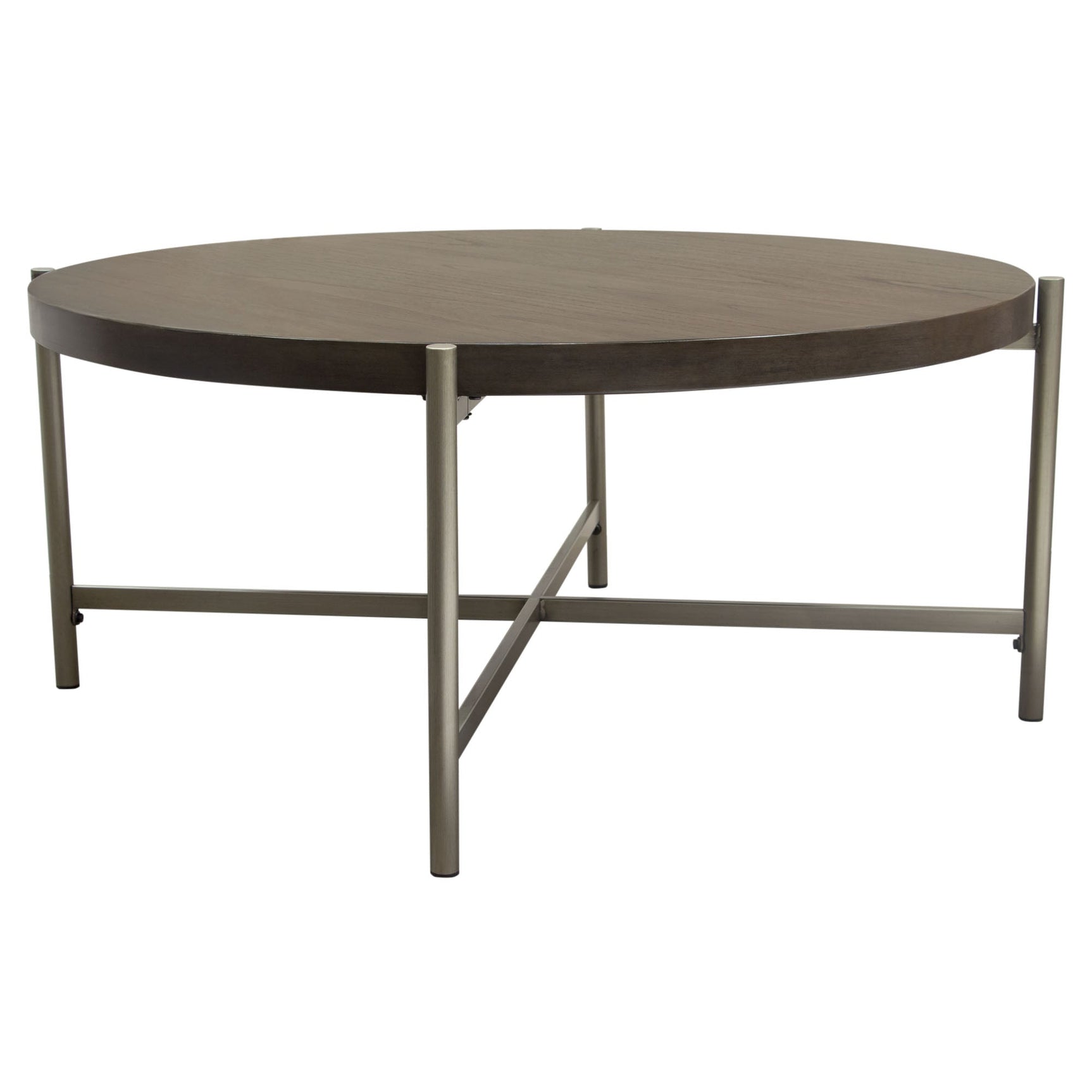 Atwood Grey/Silver Round Coffee Table - Ornate Home