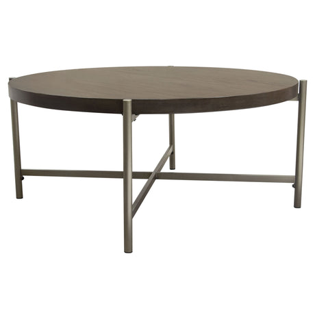 Atwood Grey/Silver Round Coffee Table - Ornate Home