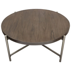 Atwood Grey/Silver Round Coffee Table - Ornate Home
