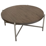 Atwood Grey/Silver Round Coffee Table - Ornate Home