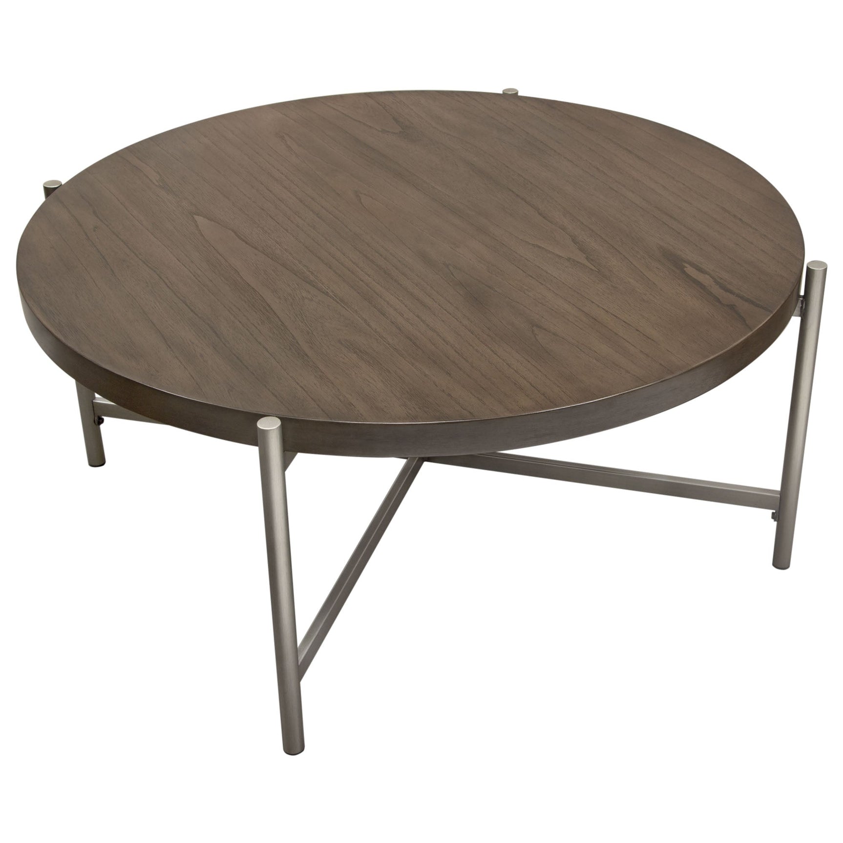 Atwood Grey/Silver Round Coffee Table - Ornate Home