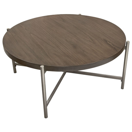 Atwood Grey/Silver Round Coffee Table - Ornate Home