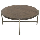 Atwood Grey/Silver Round Coffee Table - Ornate Home