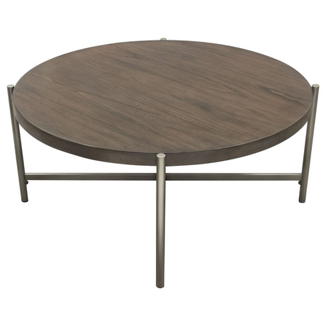 Atwood Grey/Silver Round Coffee Table - Ornate Home