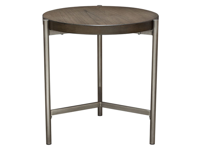 Atwood Grey/Silver Round End Table - Ornate Home