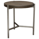 Atwood Grey/Silver Round End Table - Ornate Home