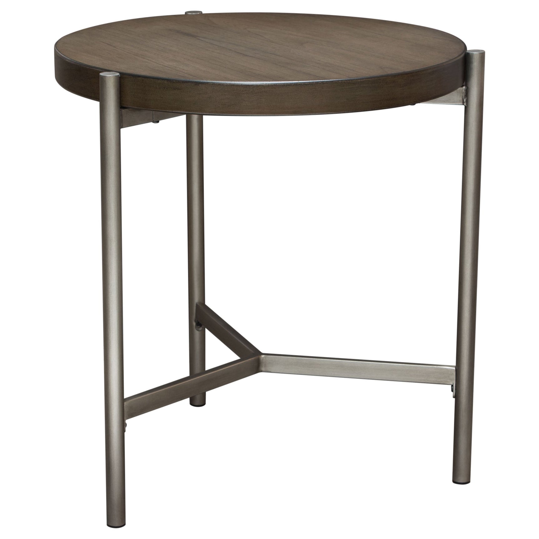 Atwood Grey/Silver Round End Table - Ornate Home