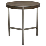 Atwood Grey/Silver Round End Table - Ornate Home