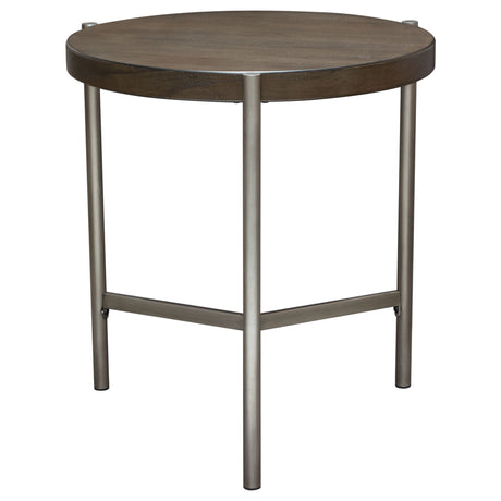 Atwood Grey/Silver Round End Table - Ornate Home