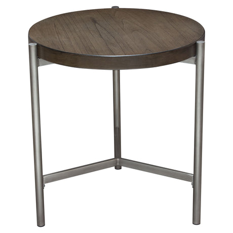 Atwood Grey/Silver Round End Table - Ornate Home