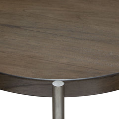 Atwood Grey/Silver Round End Table - Ornate Home