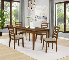 Atwood Warm Brown 5-piece Rectangular Wood Dining Set - Ornate Home