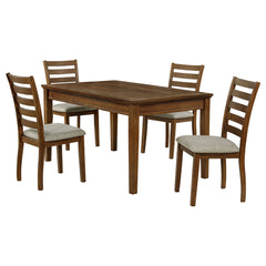 Atwood Warm Brown 5-piece Rectangular Wood Dining Set - Ornate Home
