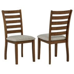 Atwood Warm Brown Wood Dining Side Chair Upholstered Seat - Ornate Home