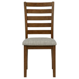 Atwood Warm Brown Wood Dining Side Chair Upholstered Seat - Ornate Home